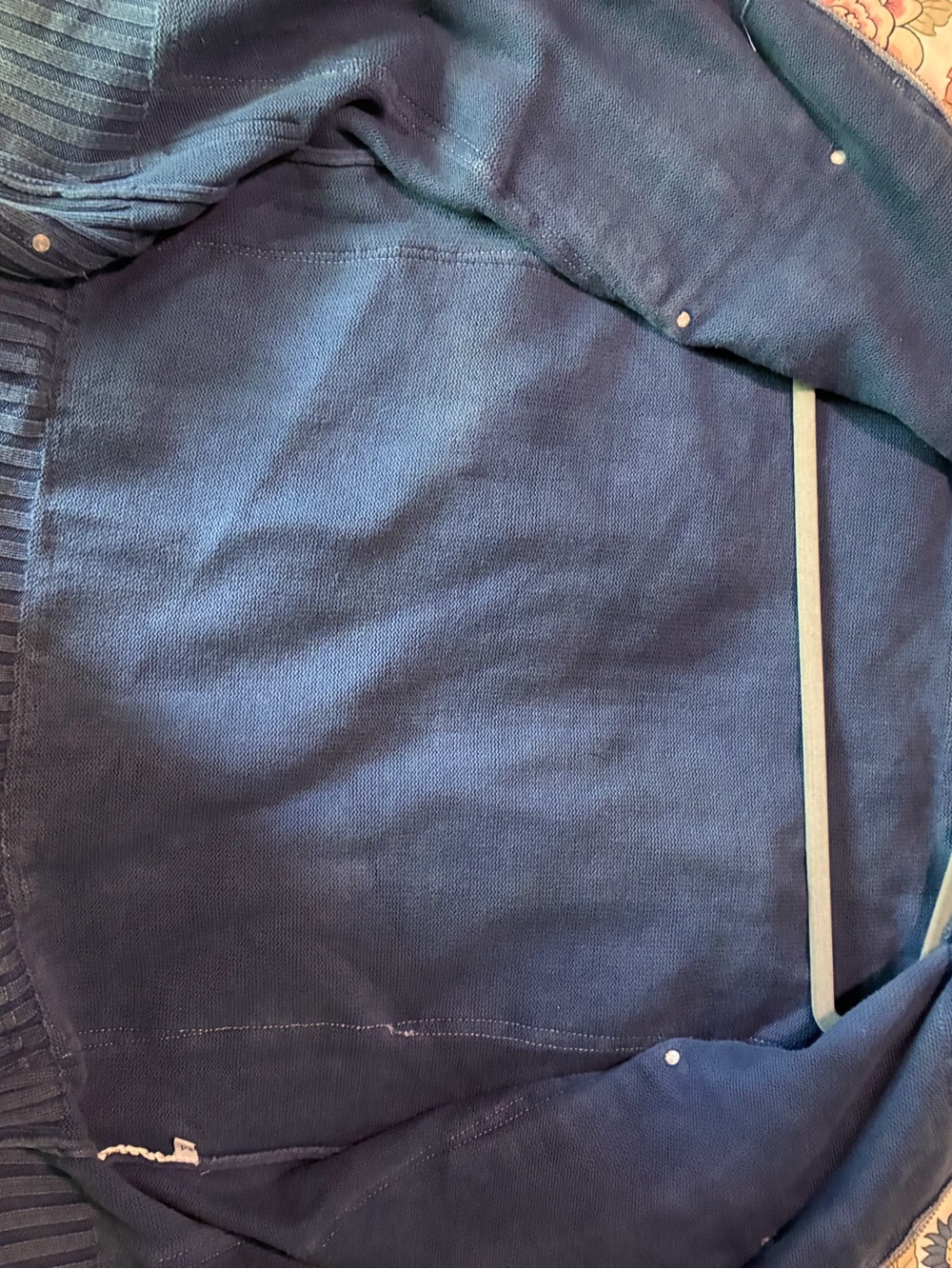 Prada Blue Denim & Gray Knit Zip Jacket - Picture 9 of 11